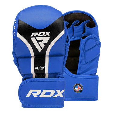 Aura+ t-17 shooter mma handschoenen zwart/blauw - zwart/blauw - m