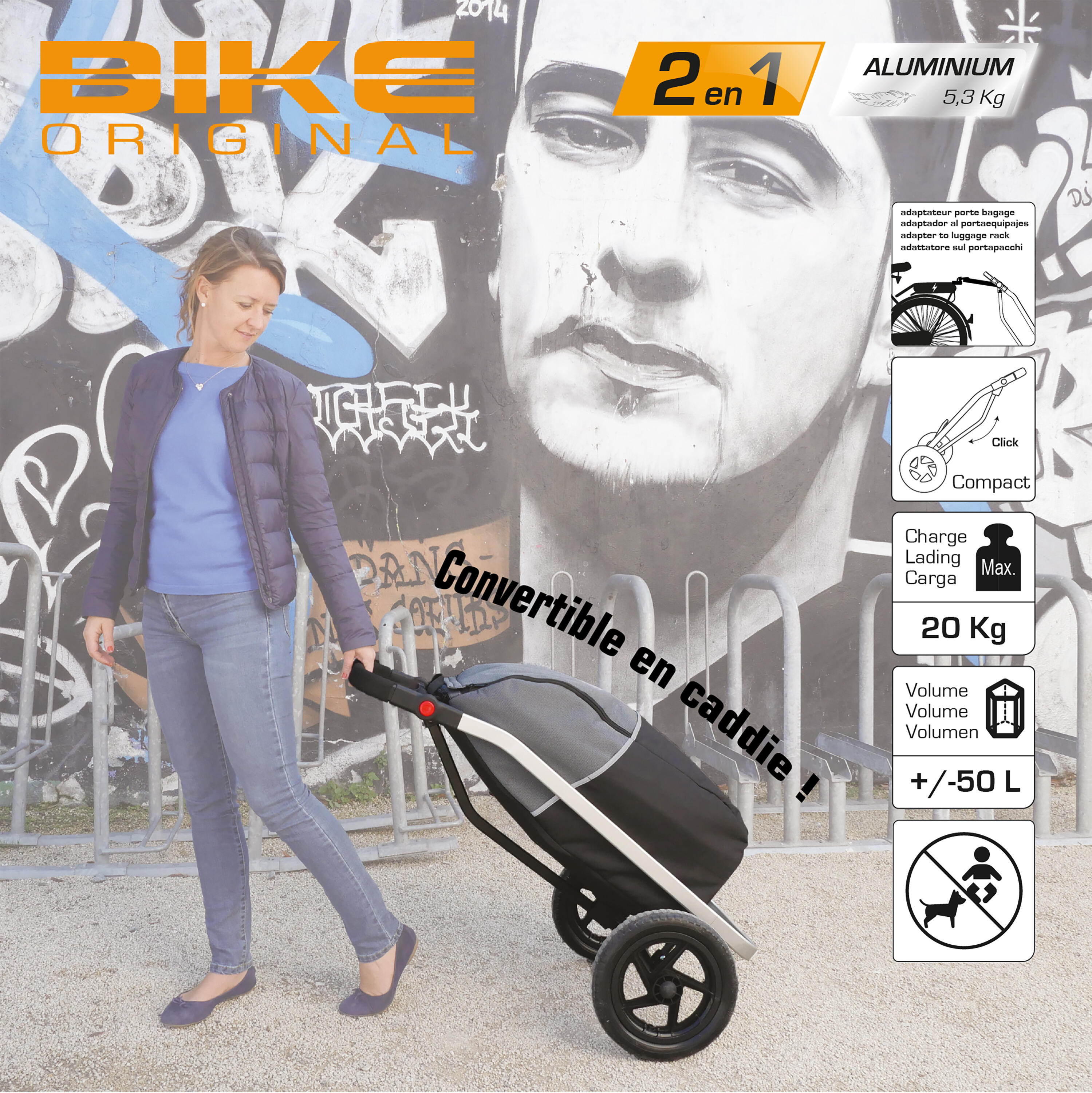 Shopping Trailer BIKE ORIGINAL compatible vélo de ville 6/7
