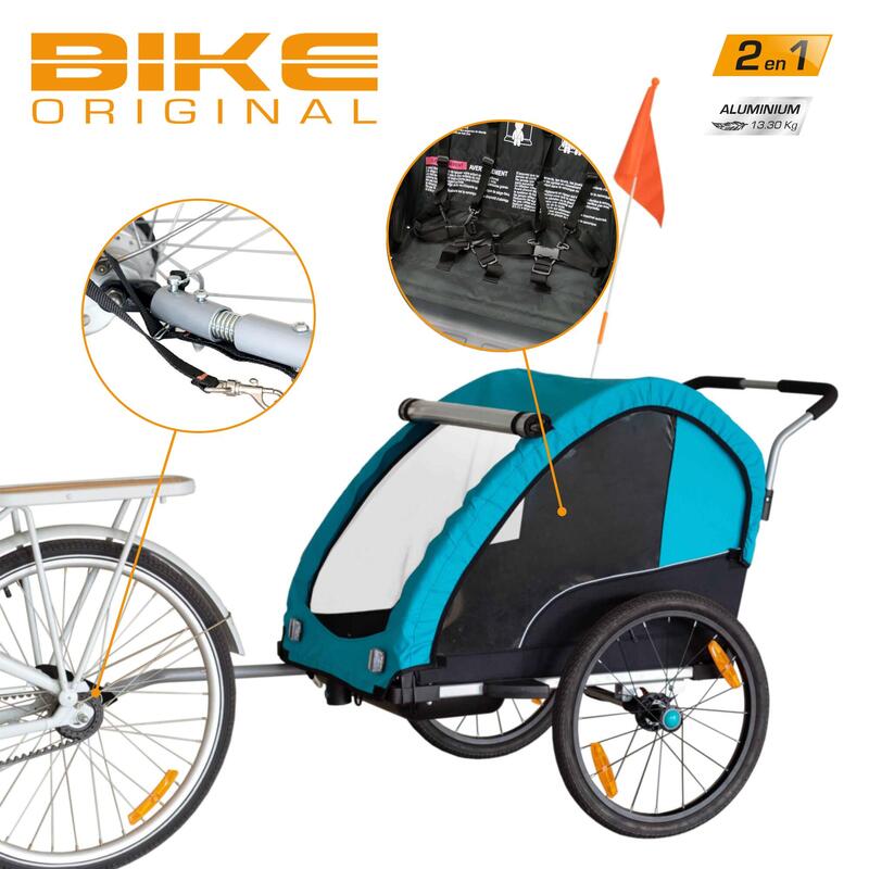 Kit Remorque Vélo Cargo DIY Wike - Cadre Plat à Monter Soi-même, Roues 20", Attelage Inclus - Pour Bricoleurs
