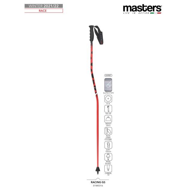 MASTERS Racing GS síbot, piros/fekete, Unisex