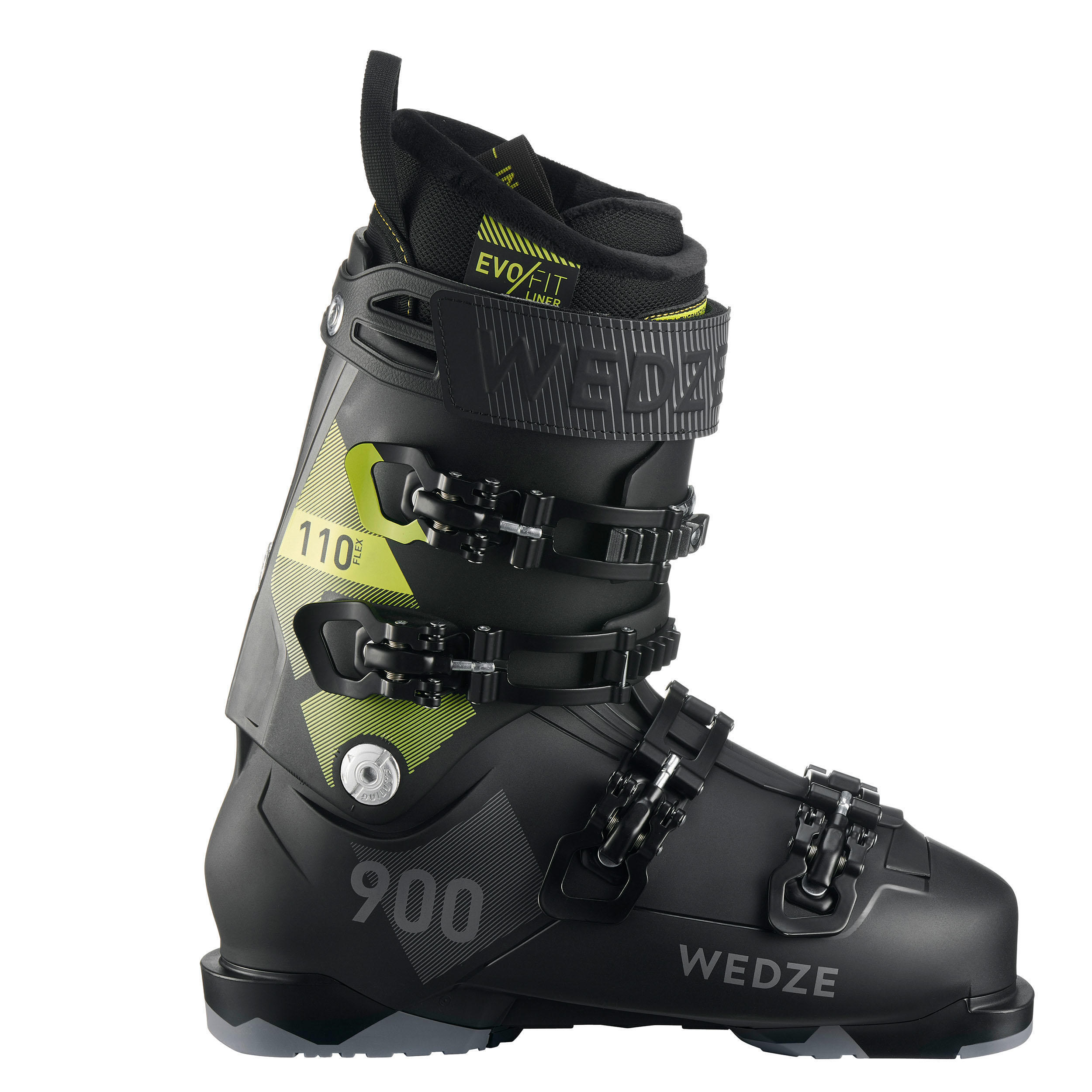 Refurbished Mens Downhill Ski Boots Fit Black Yellow - A Grade 5/7