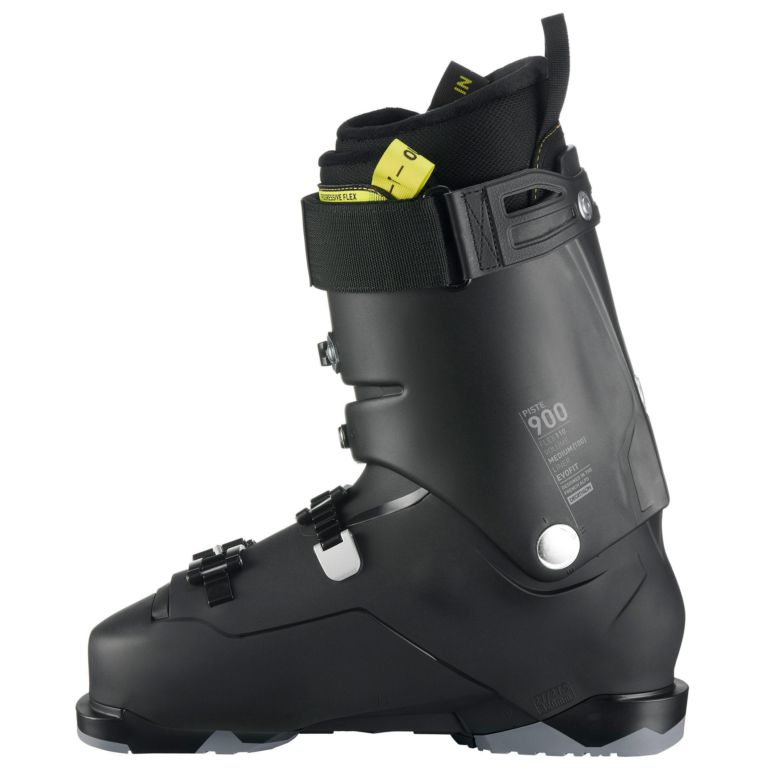 Refurbished Mens Downhill Ski Boots Fit Black Yellow - B Grade 6/7