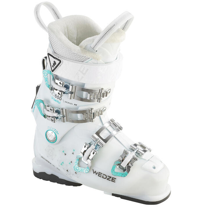 WEDZE Refurbished Womens Downhill Ski Boots White - C Grade