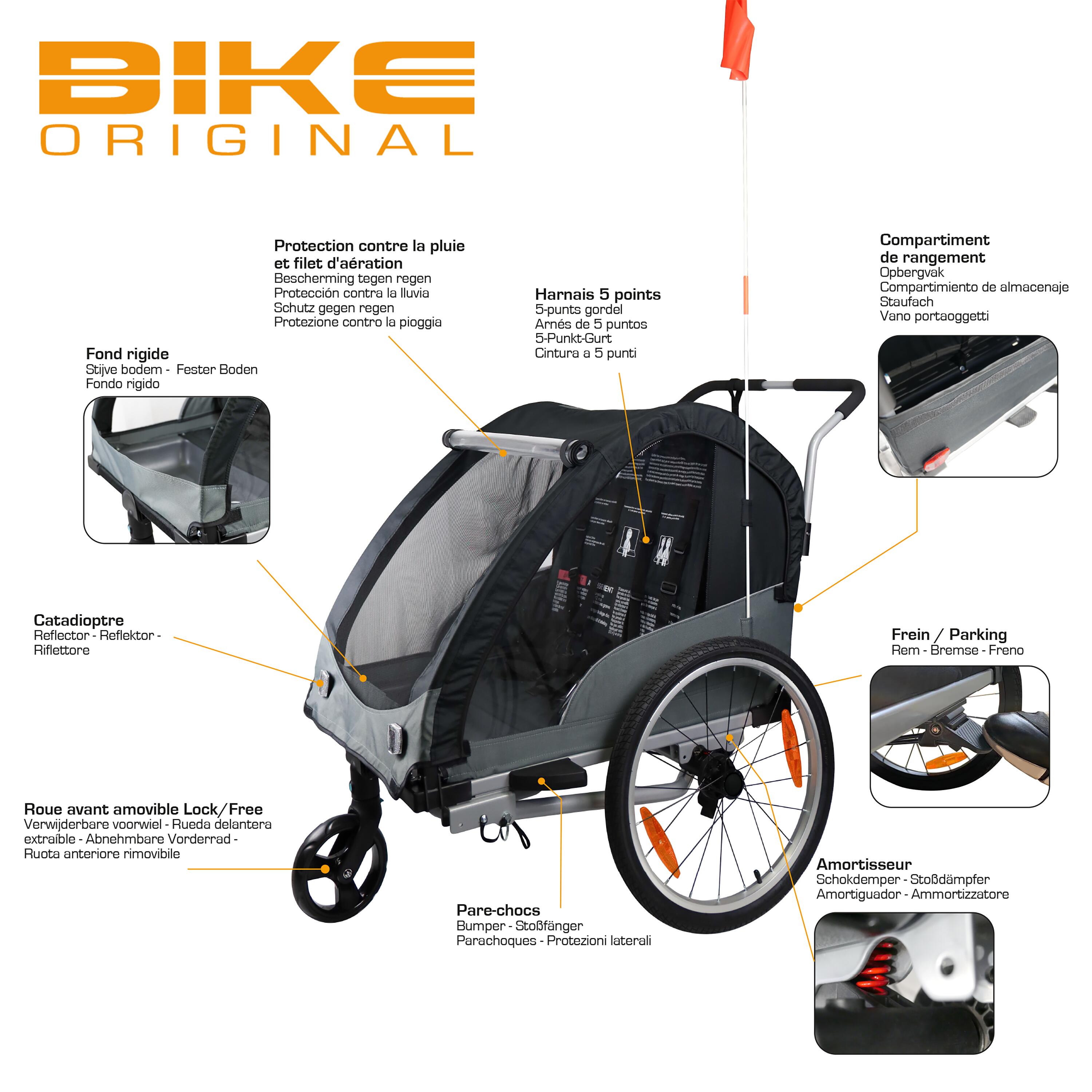 Remorque enfant convertible poussette Bike Original 4/7