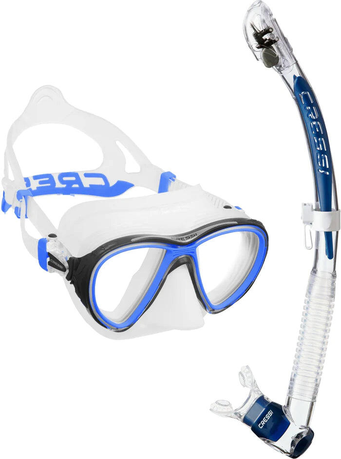 Cressi Quantum + fajka Itaca – zestaw maska i fajka do snorkelingu i nurkowania