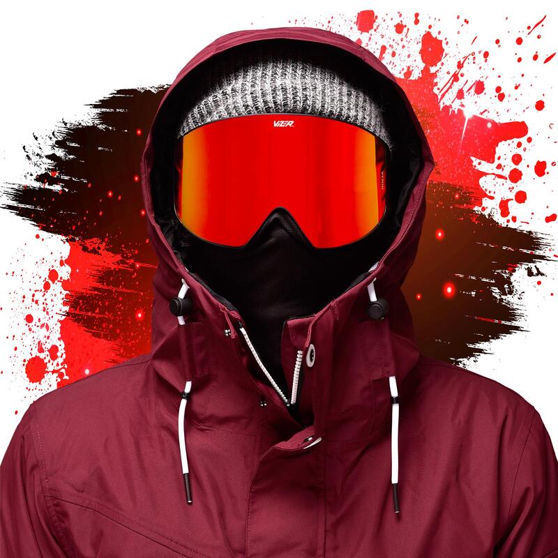 Schneebrille Crimson Ninja für Unisex-Erwachsene - beschlagfrei - magnetisch