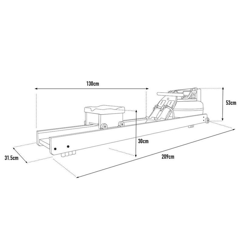 Maquina de Remo de Fitness Waterrower Oak - Roble