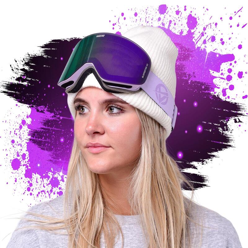 Vizer Lavender Slopester skibrille - beschlagfrei - lila Linse