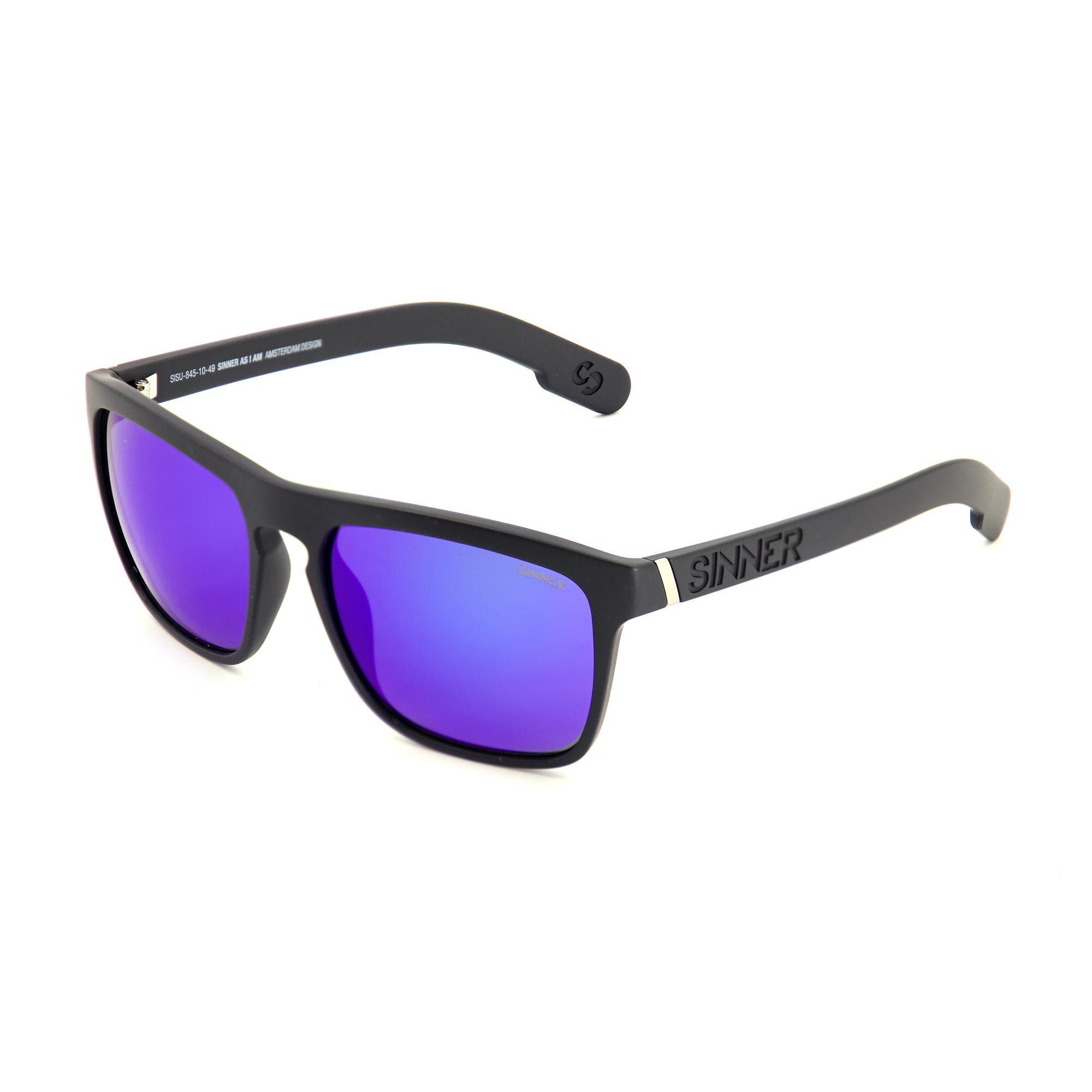 SINNER Thunder X Unisex Hiking Sunglasses - Matte Black, Blue Cat.3