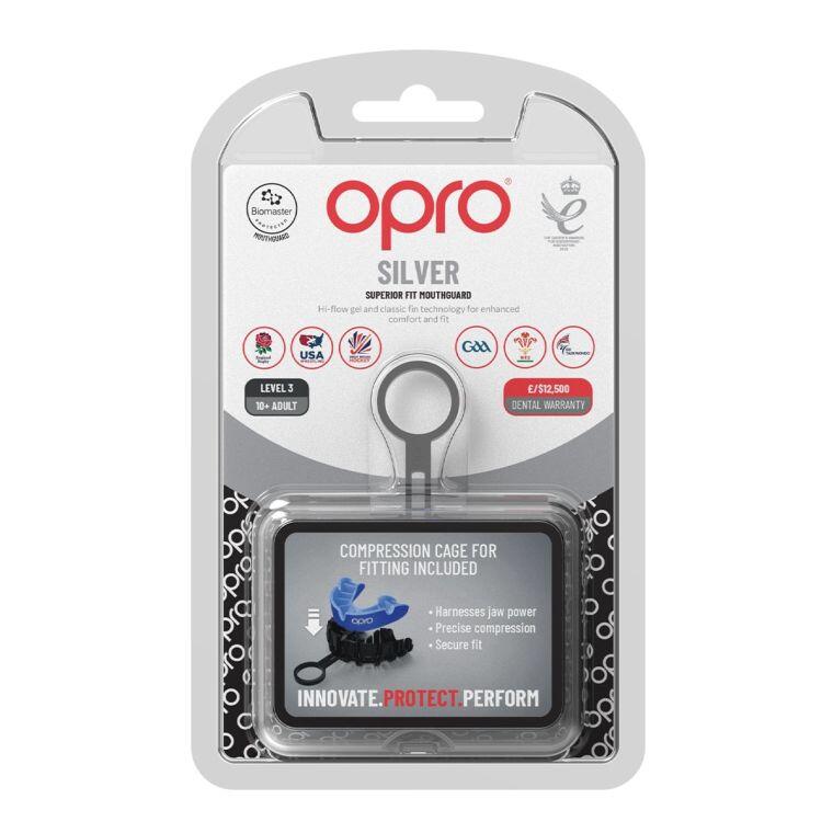 Protetor Bucal Opro Silver Azul Para Adulto 2/5