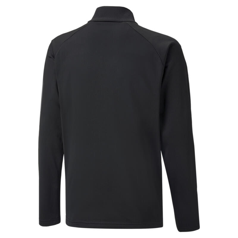 teamLIGA Quarter-Zip Football Top Youth PUMA Black White