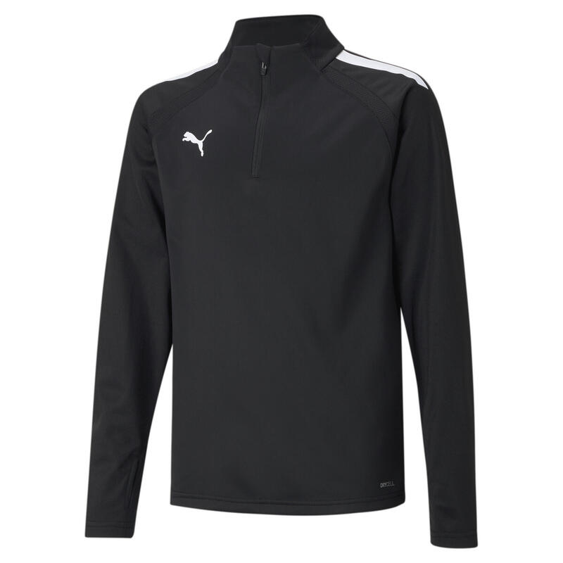 teamLIGA Quarter-Zip futball felső ifjúsági PUMA Black White