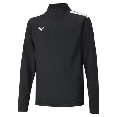 Maglia da calcio a maniche lunghe con mezza zip teamLIGA Youth PUMA Black White