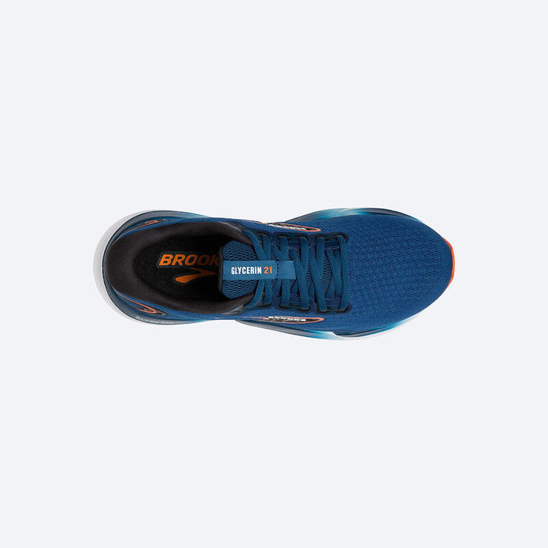 Glycerin 21 Men's Road Running Shoes - Blue/ Orange