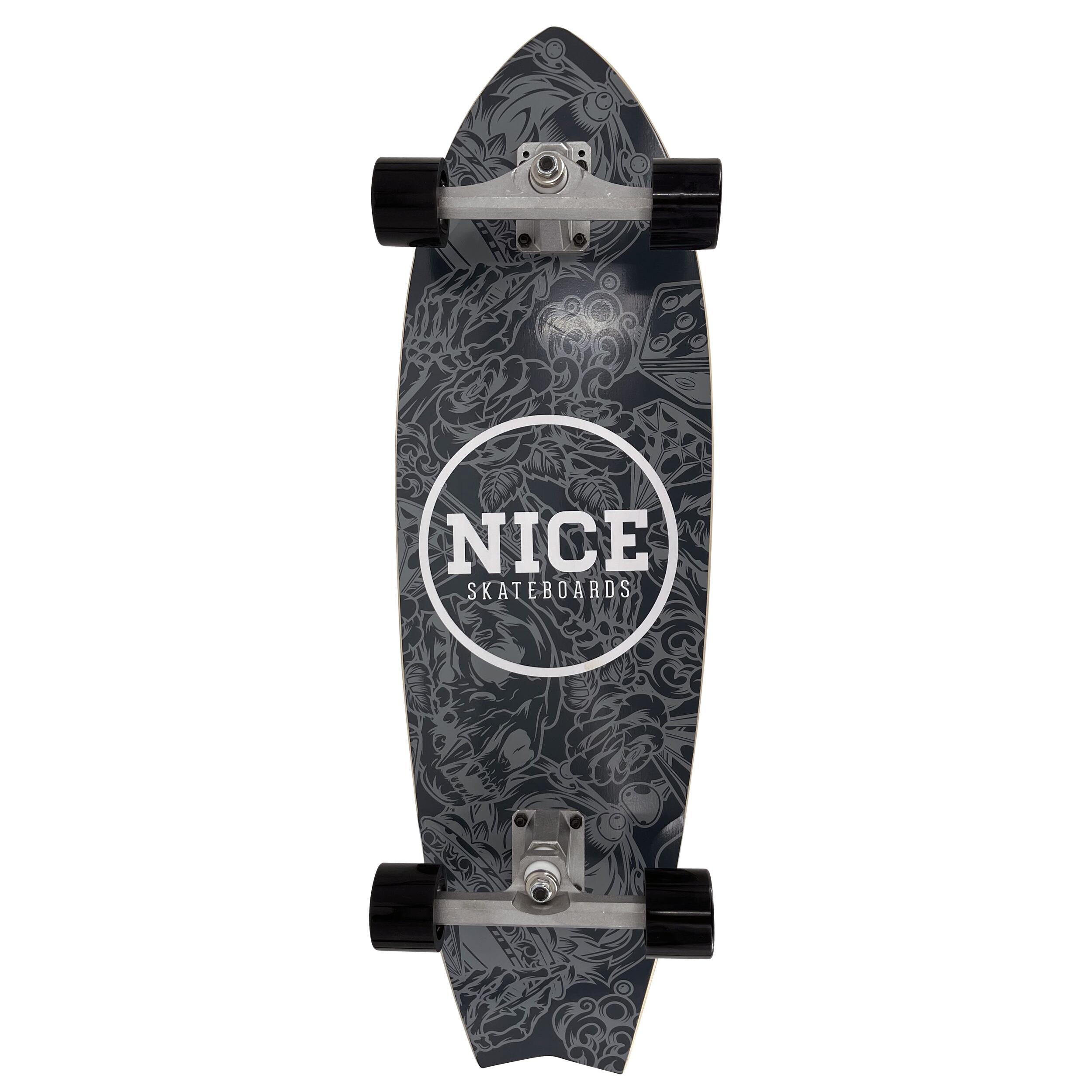 NICE SURFSKATE FISH black 32" x 9.75" 2/3
