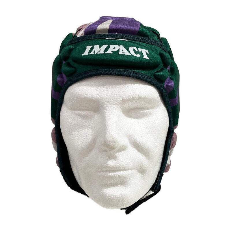 Casco Da Rugby Impact Adulti Camouflage Verde, Grigio E Viola