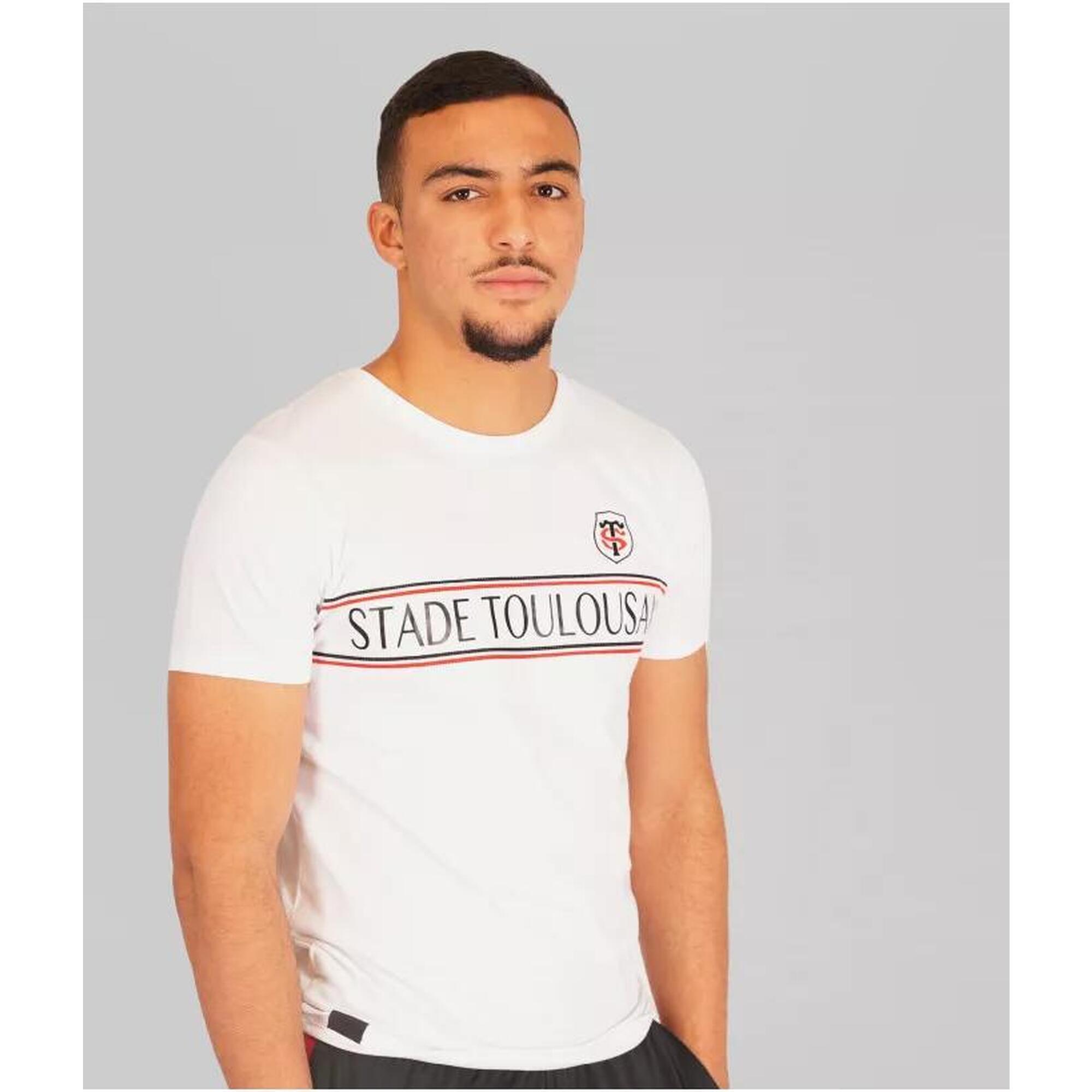 T-SHIRT CARDINAL BLANC STADE TOULOUSAIN