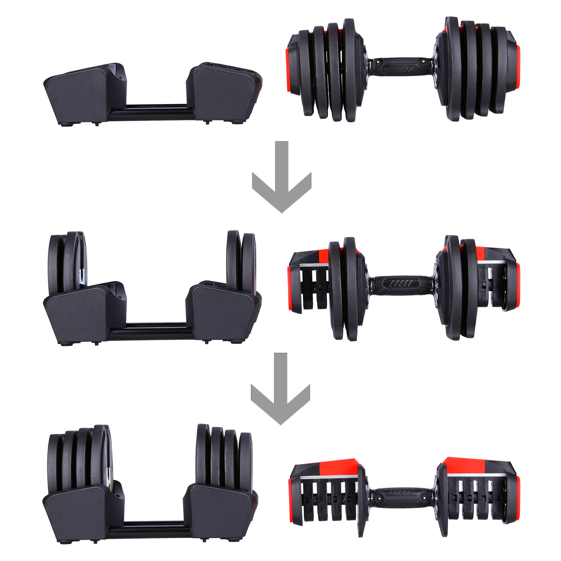 Set D'haltères Réglables 3 En 1 Hms Sgr18 Pro 4/7