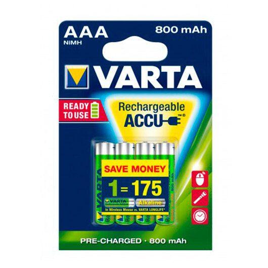 Varta oplaadbare mini penlite batterij aaa 800 mah nimh 1.2v 4 stuks op kaart