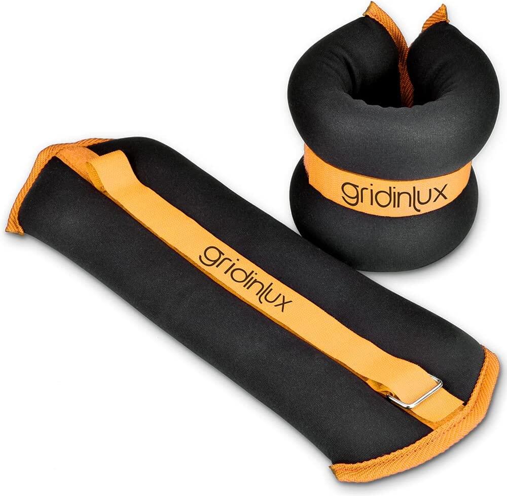 GRIDINLUX Pesas Lastradas para Tobillo y Muñeca 3KG Correa Ajustable Gridinlux