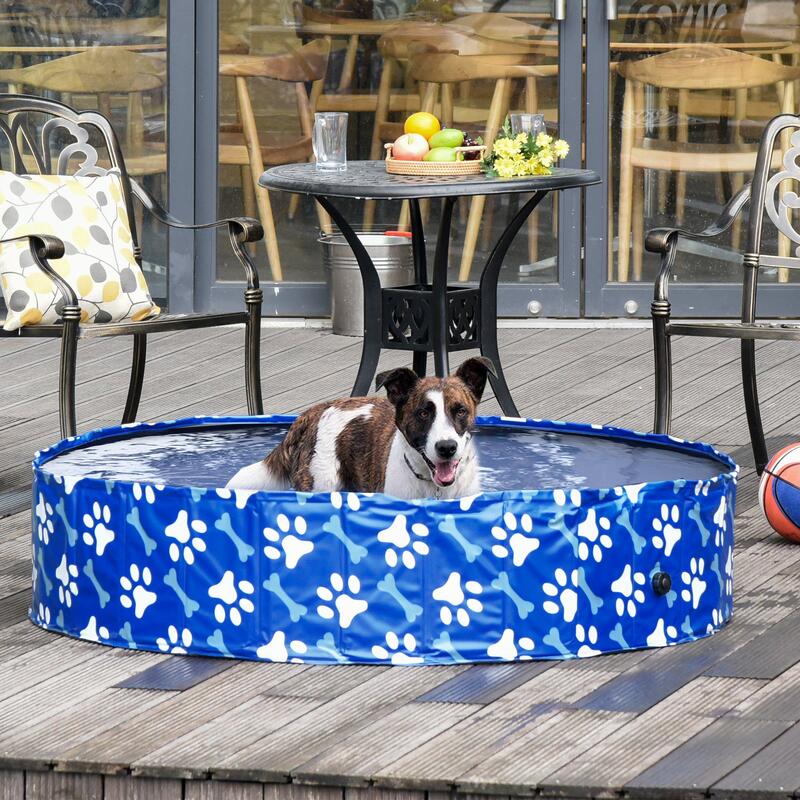 Piscina Dobrável para Cães Ø140x30 cm Azul PawHut