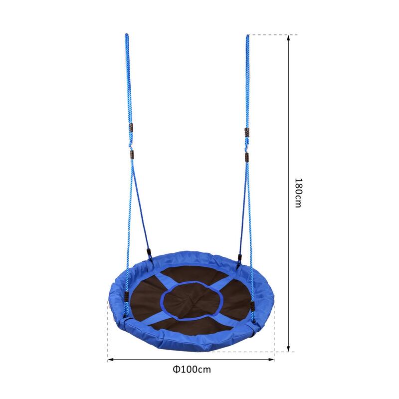 Baloiço de Exterior Criança Ø100x180 cm Azul e Preto HOMCOM