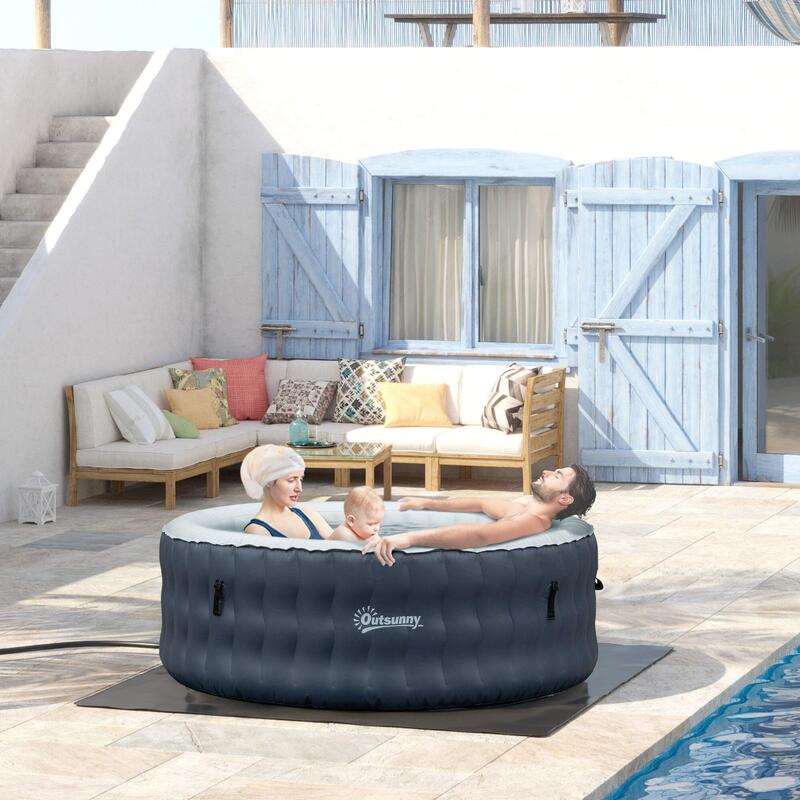 Spa Hinchable Outsunny 195x195x68 cm Azul