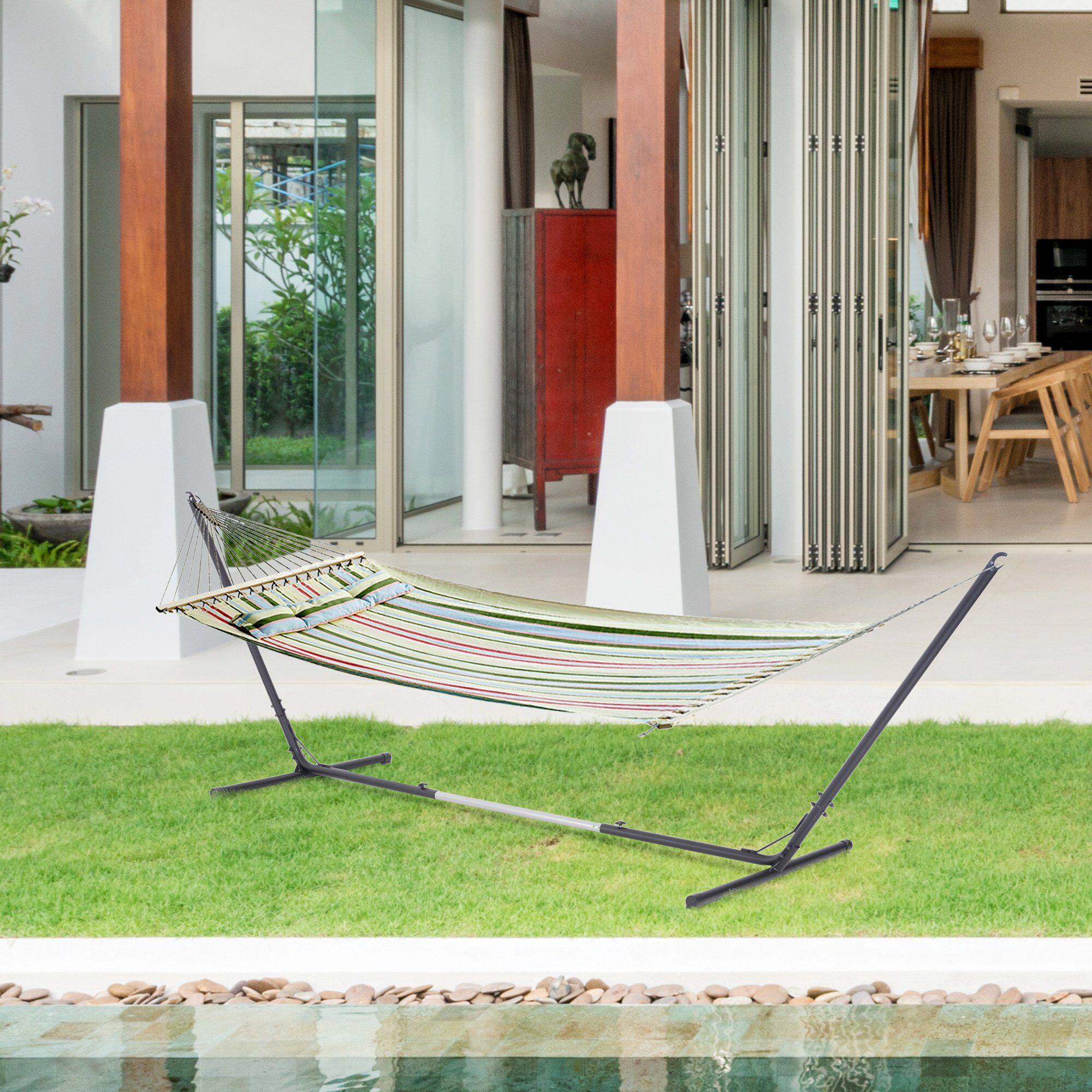 OUTSUNNY Soporte para Hamaca Outsunny 388x109x116 cm Negro