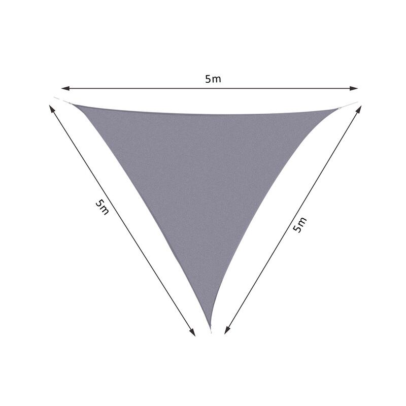 Toldo Vela Triangular 5m Cinza Outsunny
