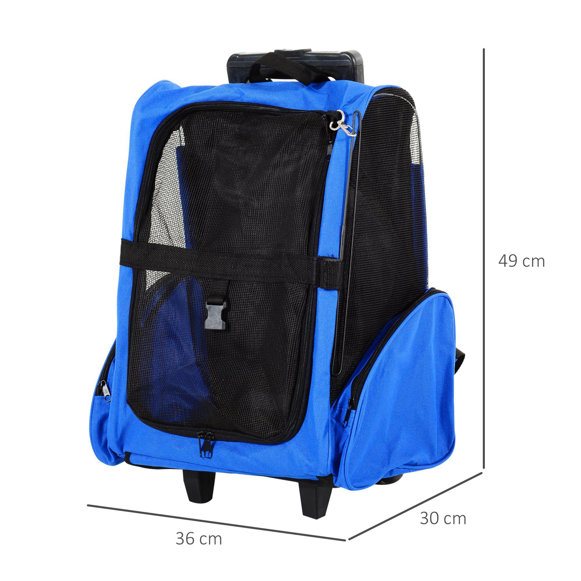 Transportadora animais de estimação 42x25x55cm azul pawhut