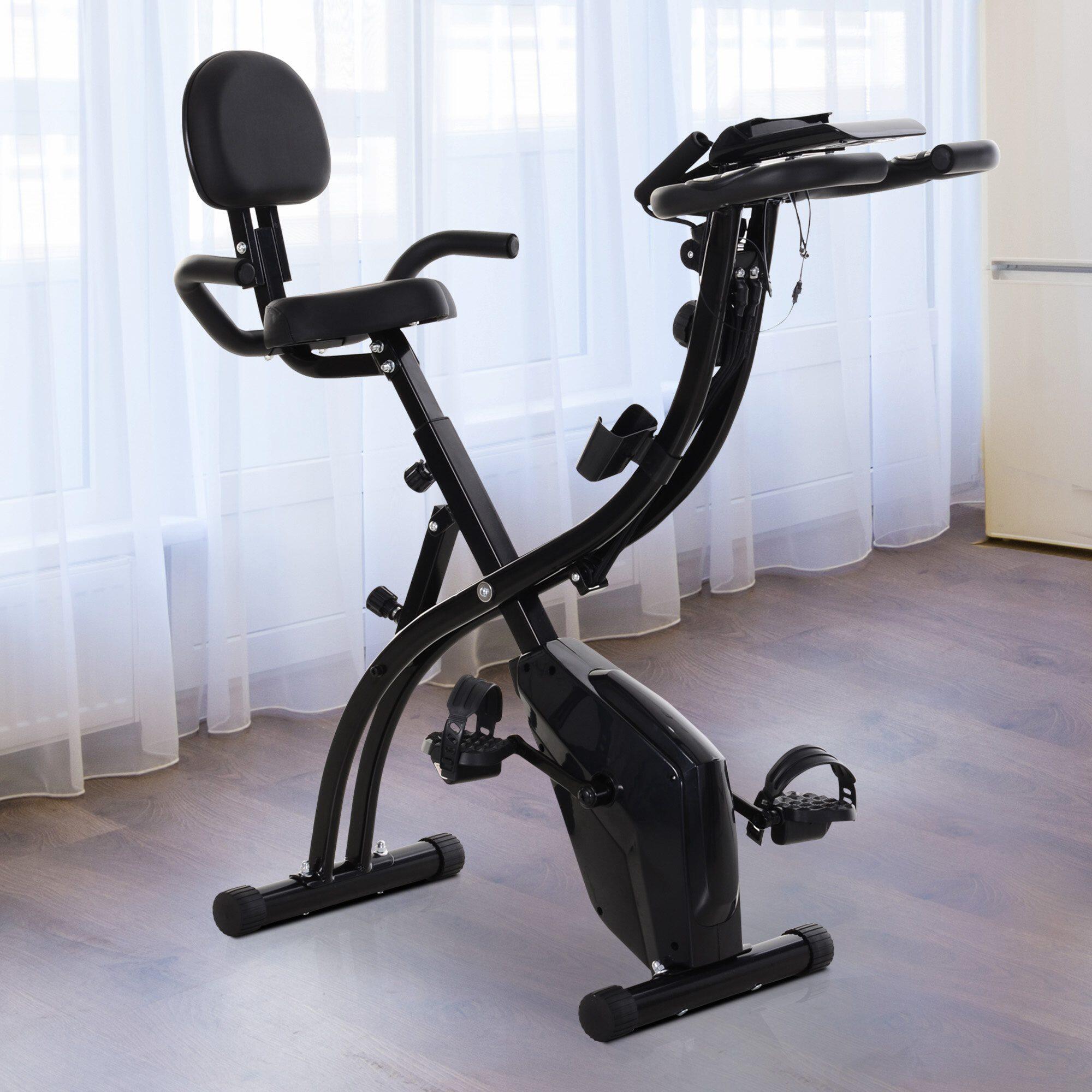 Bicicleta estática dobrável 51x97x115 cm preto homcom