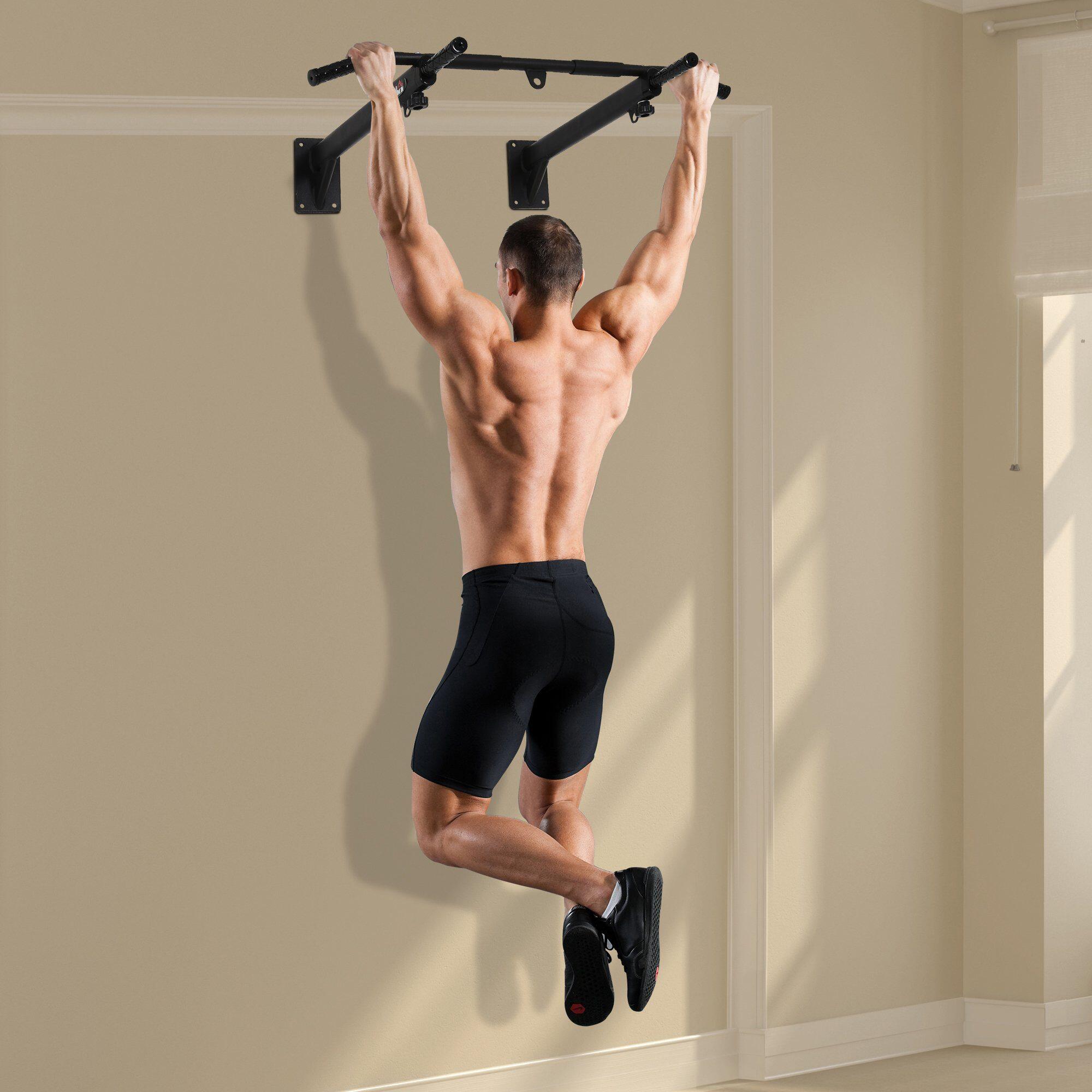Barra Dominadas Gorilla Sports Negro para Pared Decathlon