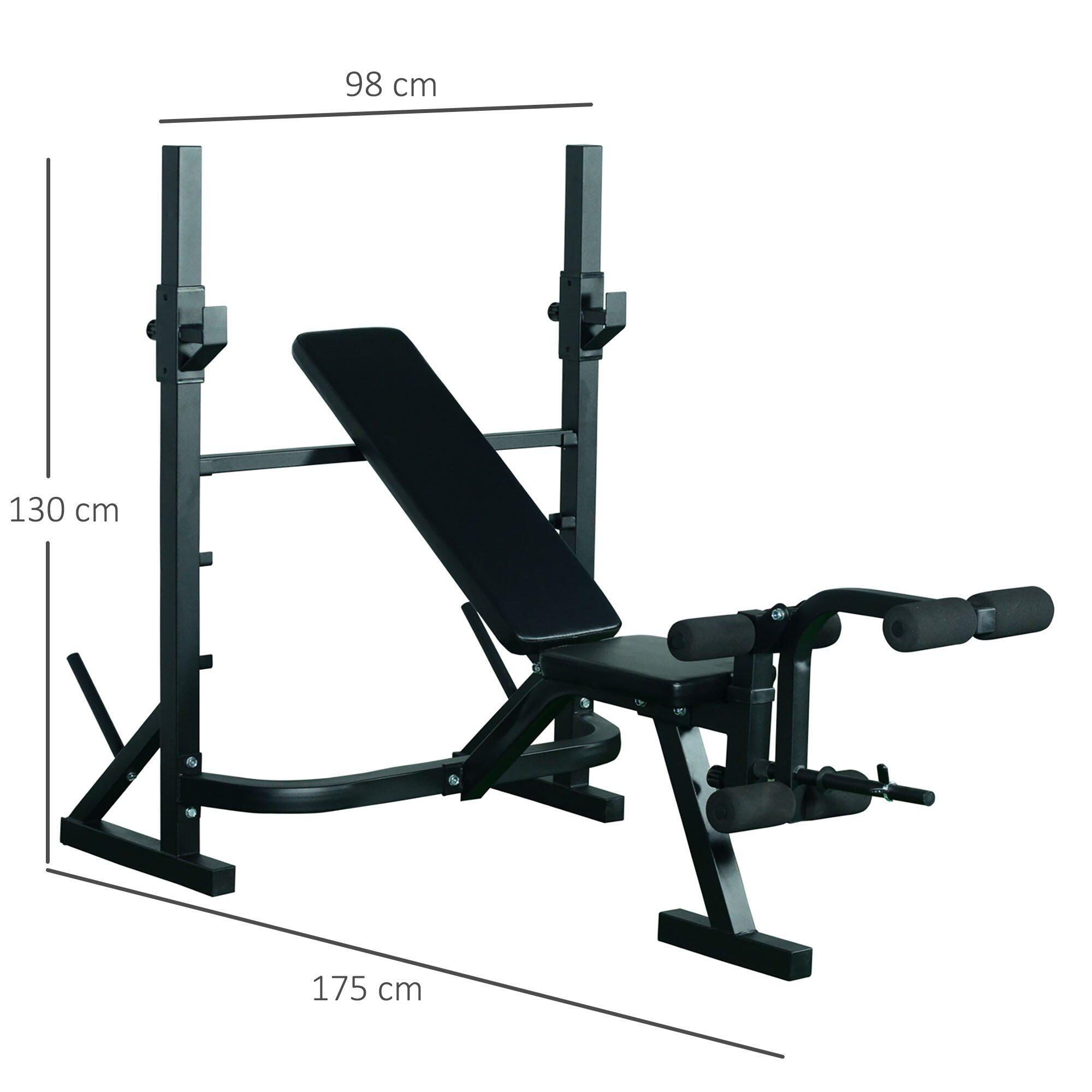 Banco de Pesas HOMCOM 175x98x130cm Negro 1/7