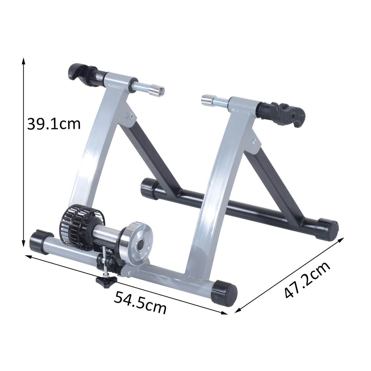 Rodillo Entrenamiento Bicicleta HOMCOM 54.5x47.2x39.1 cm Plata