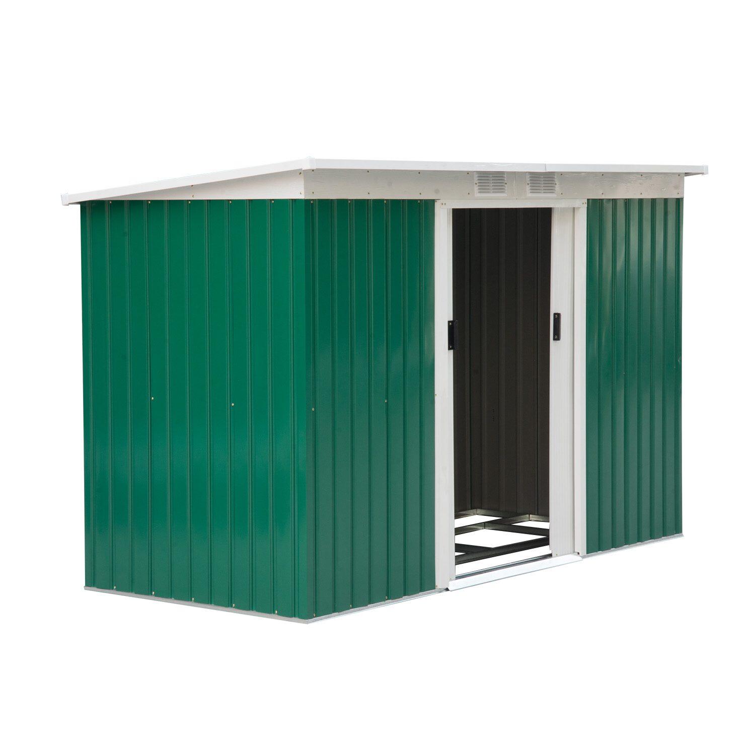 Caseta almacenamiento bicicletas Outsunny 280x130x172 cm Verde Oscuro 1/7