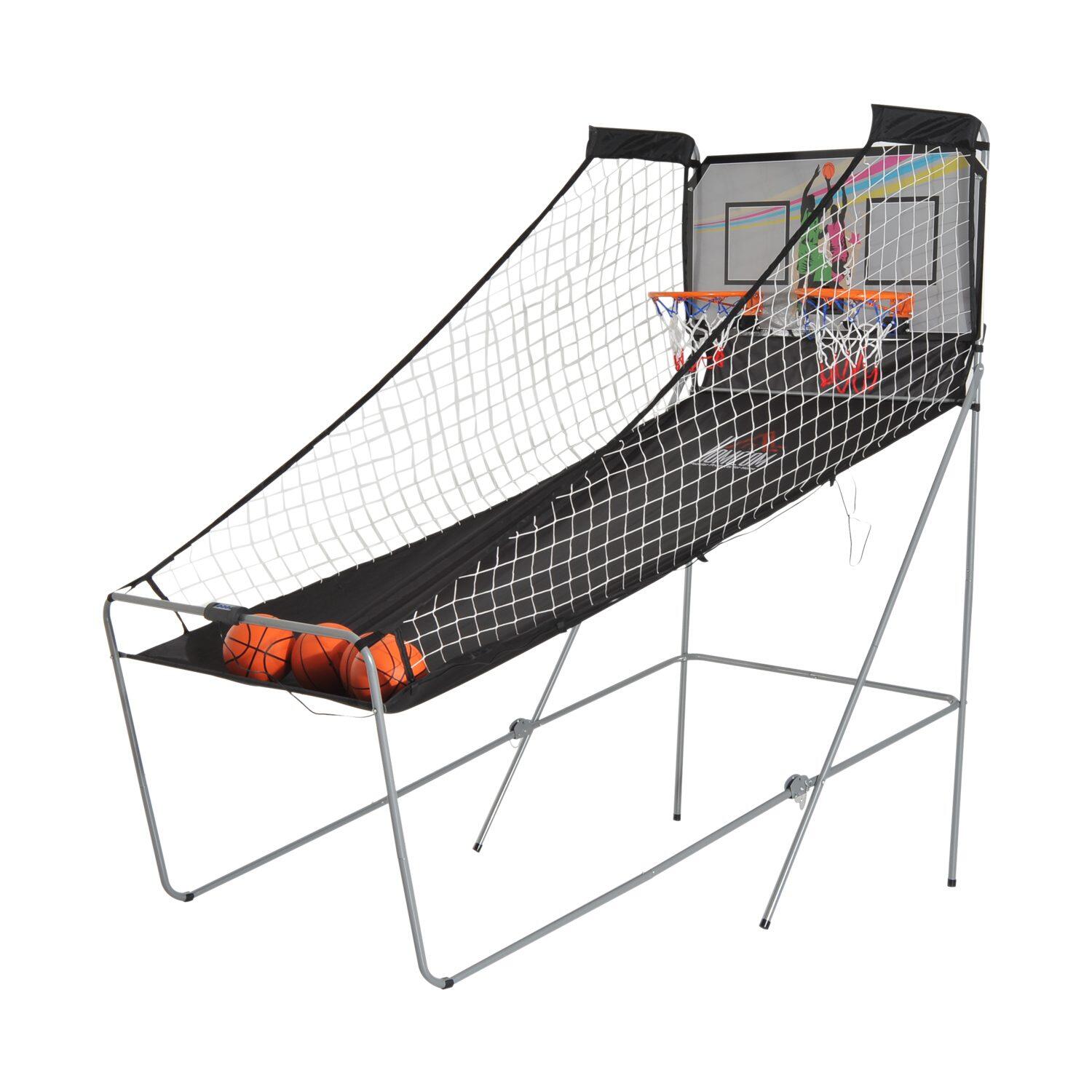 Juego de Canastas de Baloncesto HOMCOM 205x110x205 cm Negro y Blanco 1/6