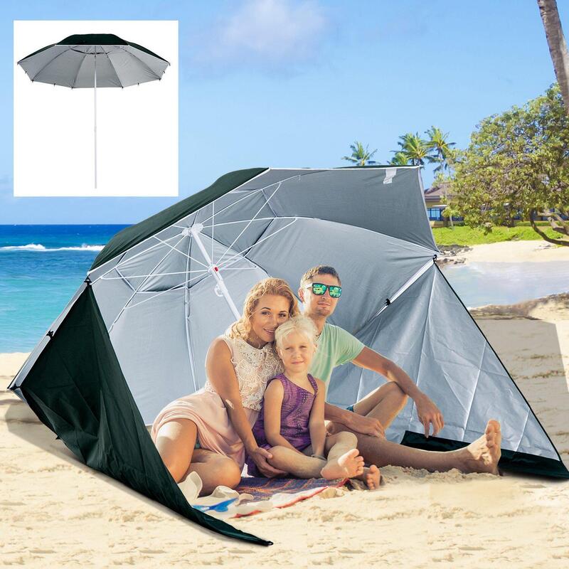 Sombrilla Parasol Playa Outsunny 210x210x222 cm Verde