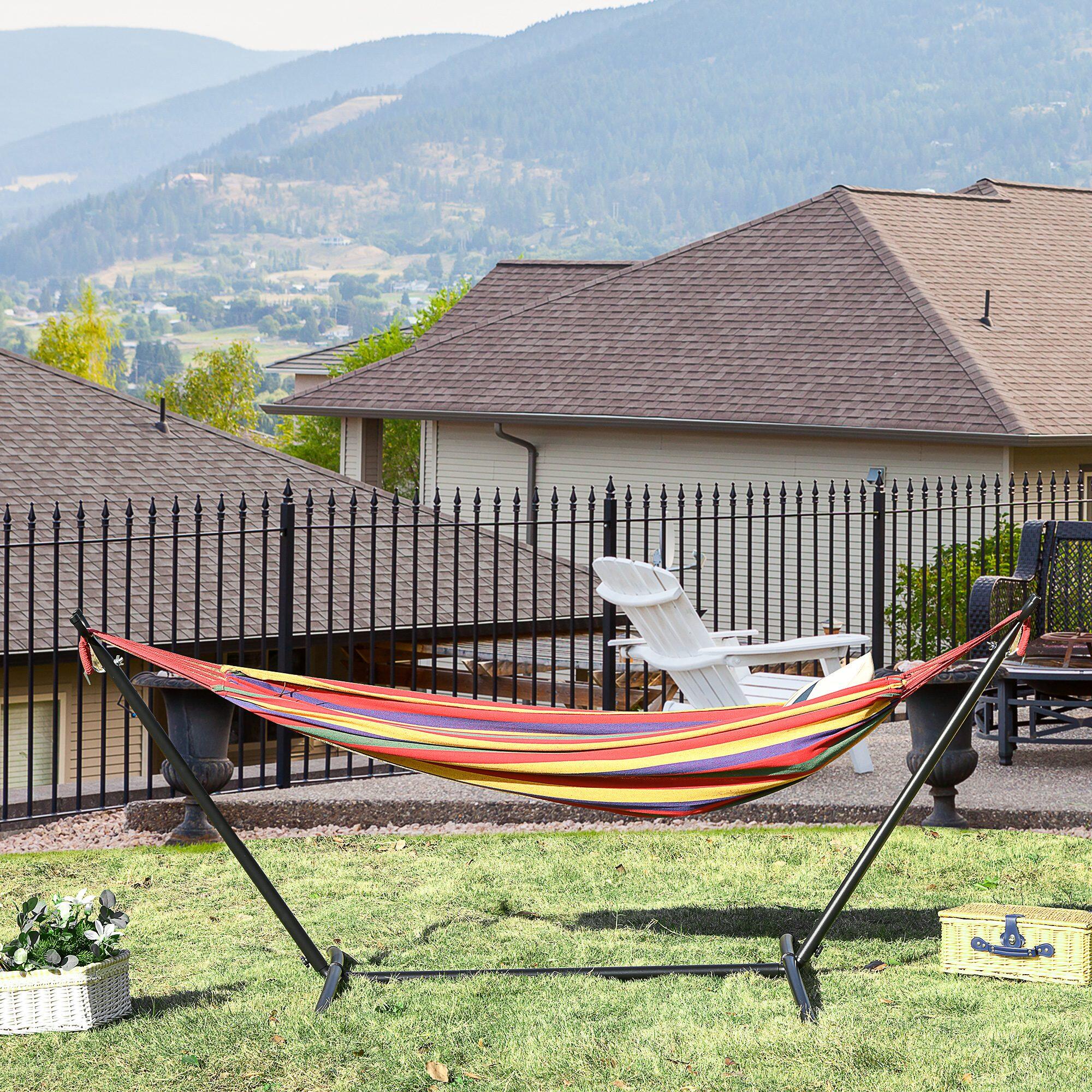 OUTSUNNY Hamaca con Soporte Outsunny 285x118x110 cm Multicolor