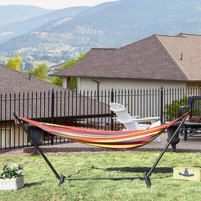 Hamaca con Soporte Outsunny 285x118x110 cm Multicolor