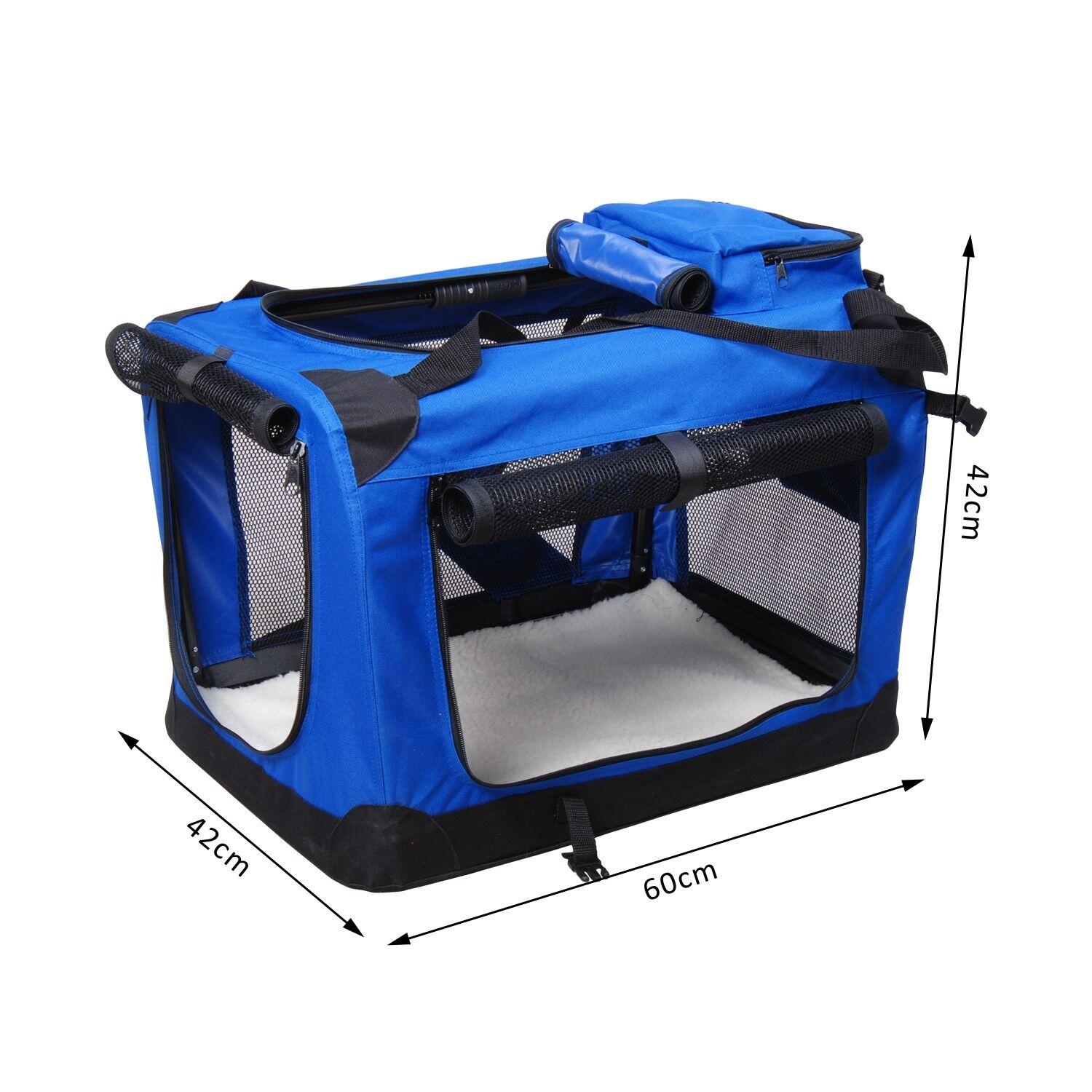 PAWHUT Transportin para Perros PawHut 60x42x42cm azul