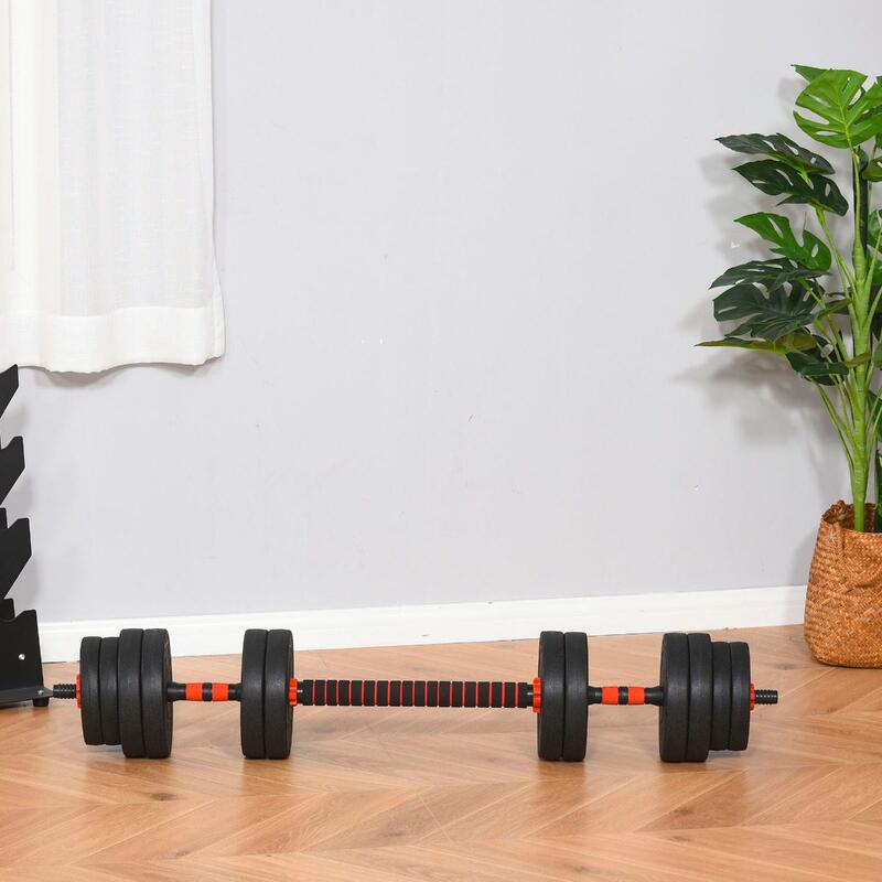 Juego de Mancuernas 2 en 1 con barra extensora de 10kg a 50kg Fitness Tech