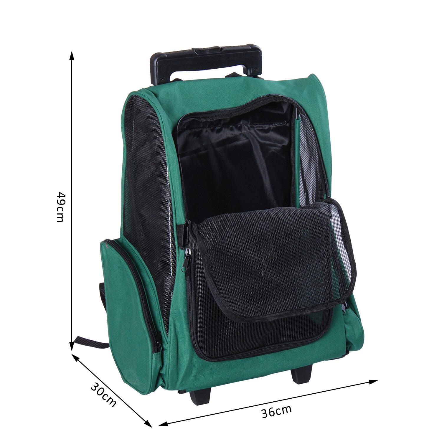 Transportadora animais de estimação 42x25x55cm verde pawhut