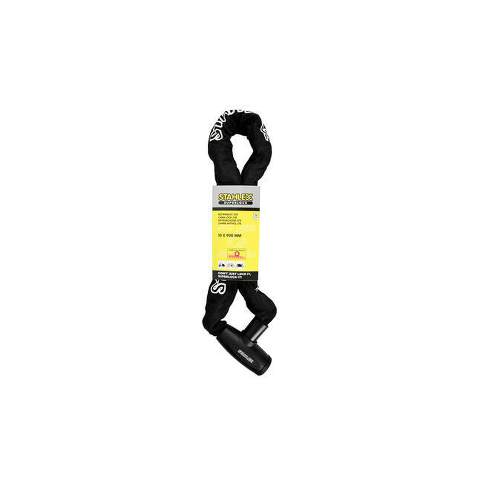 Cadenas à chaîne pour vélo Ø10mm / 90cm Noir