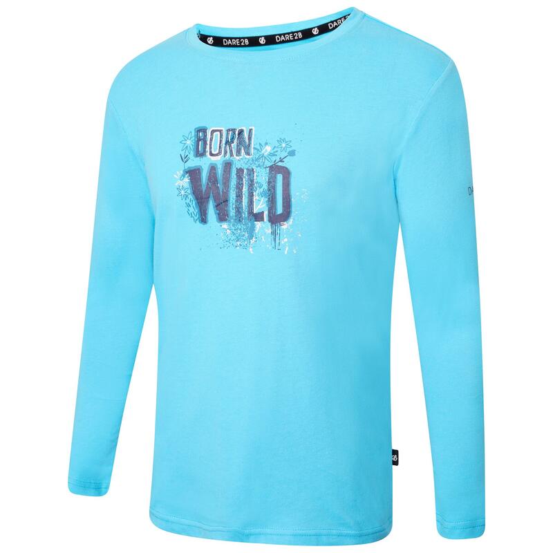 Camiseta Beyond Born Wild Flor de Manga Larga para Niños/Niñas Río Azul