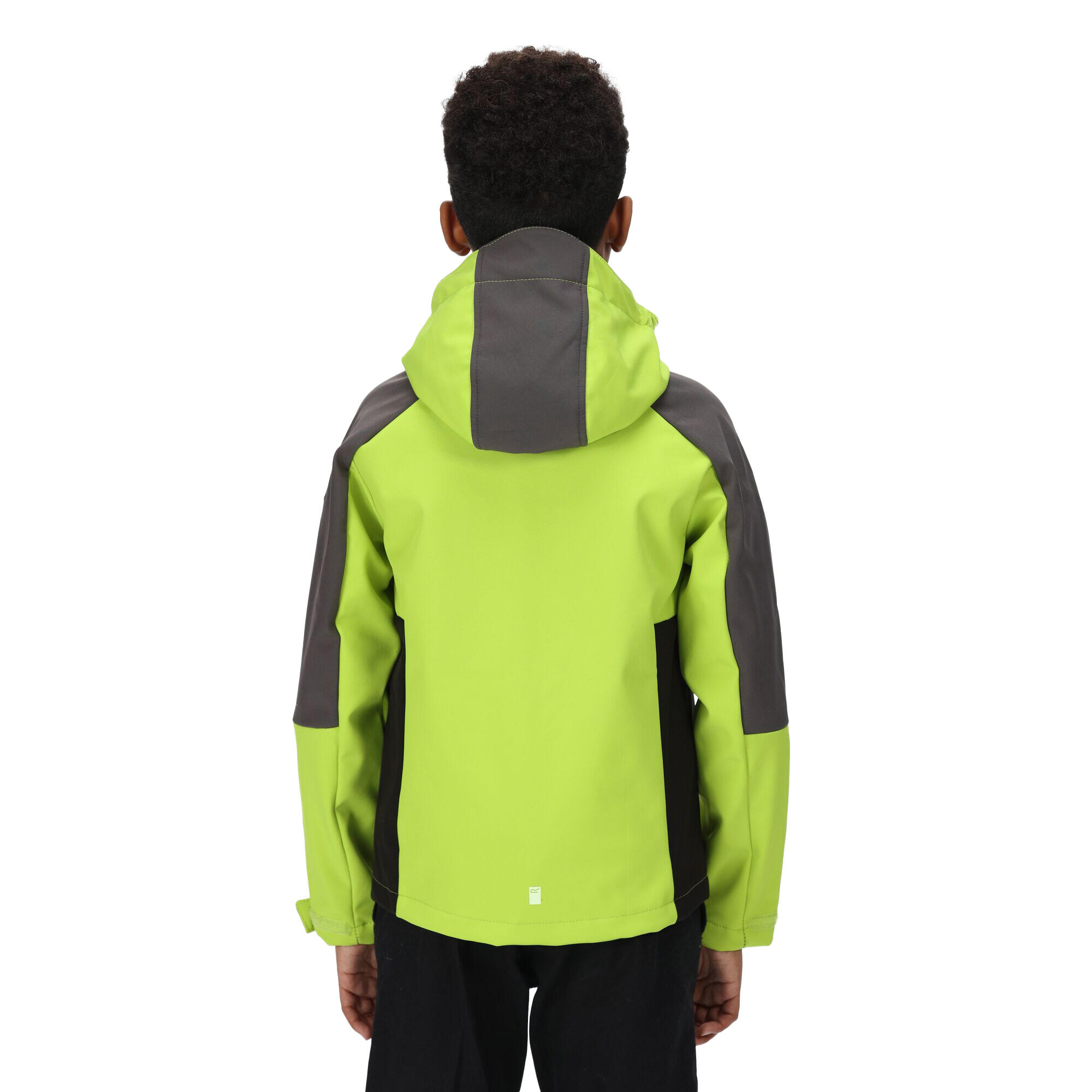 Childrens/Kids Eastcott II Soft Shell Jacket (Bright Kiwi/Dark Grey) 4/5