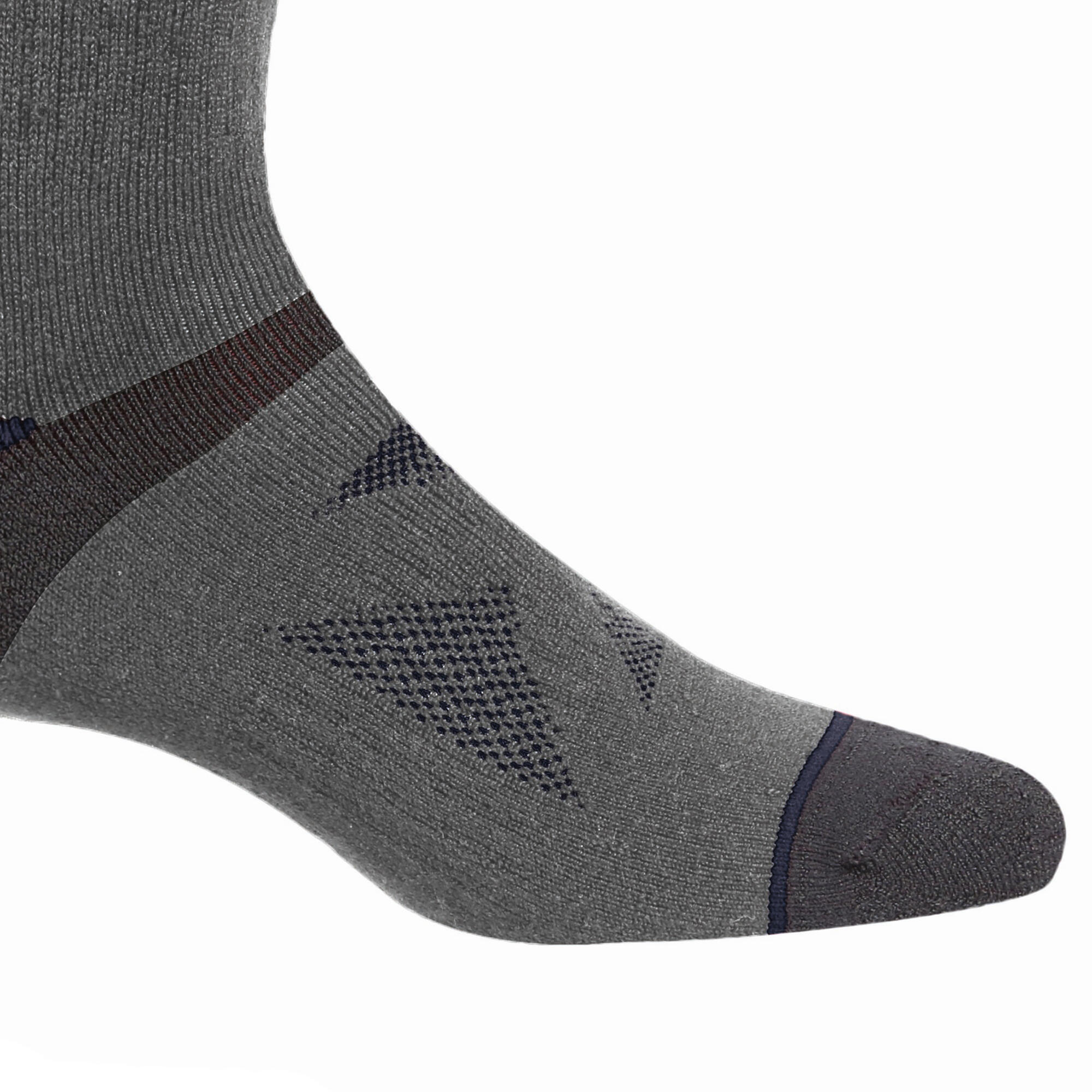 Unisex Adult Wool Hiking Boot Socks (Pack of 2) (Briar Grey/Navy) 3/4