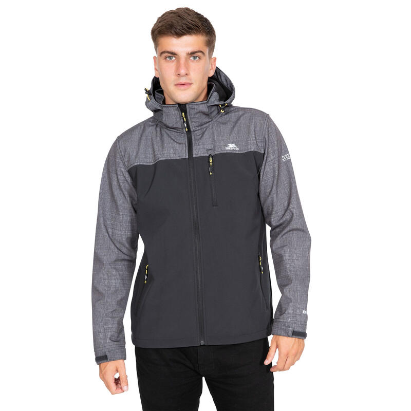 Chaqueta Softshell Abbott para Hombre Gris Oscuro Jaspeada