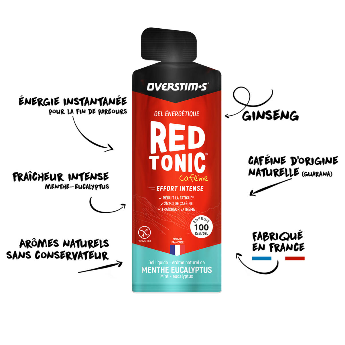 Gel énergétique efforts intenses Red Tonic - Menthe Eucalyptus - 10x34g 6/7