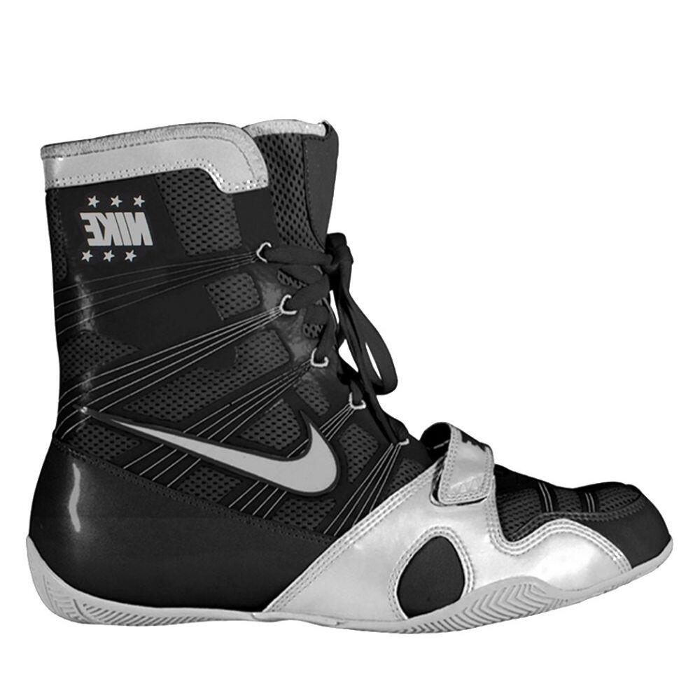 Nike Hyper KO Boxing Boots - Black/Silver 3/4
