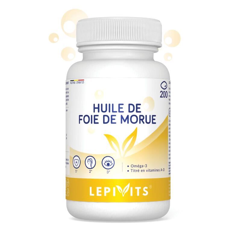 Huile de foie de morue - Croissance et immunité - 200 capsules